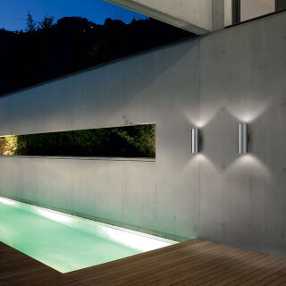 Ideal Lux Gun AP2 Außenleuchte Wandleuchte aluminium