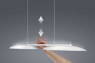 Helestra LED Glas  - Pendelleuchte Sally mattnickel - chrom