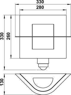 Albert Wandleuchte mit Bewegungsmelder Edelstahl 696101