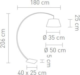 Sompex Bogenleuchte Arc schwarz