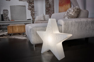 8 Seasons Design Dekoleuchte Shining Star Merry Christmas weiß 60 cm