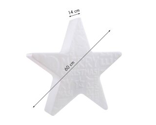 8 Seasons Design Dekoleuchte Shining Star Merry Christmas weiß 60 cm