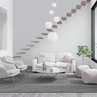 Steinhauer Bollique Pendelleuchte Glas stahl 5 flammig