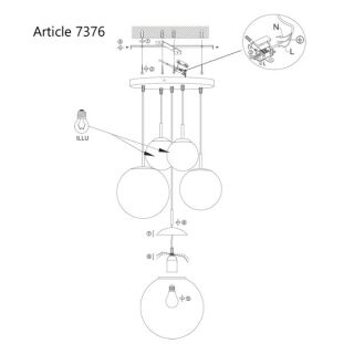 Steinhauer Bollique Pendelleuchte Glas stahl 5 flammig