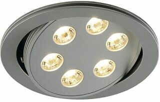 Triton LED Downlight 6x3W, silber, LED warmweiß