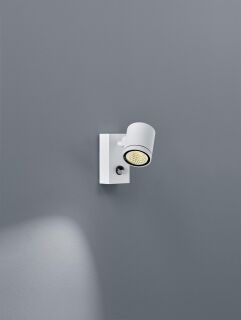 Part Aluminium Wandleuchte mattweiß mit Bewegungsmelder