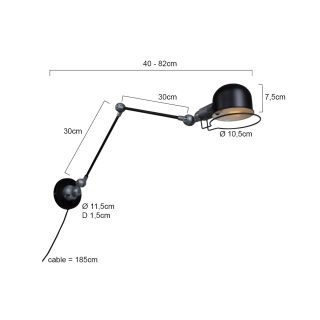 Mexlite Leseleuchte Davin schwarz