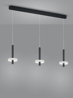 Helestra Kea LED 3-fach Pendelleuchte schwarz matt