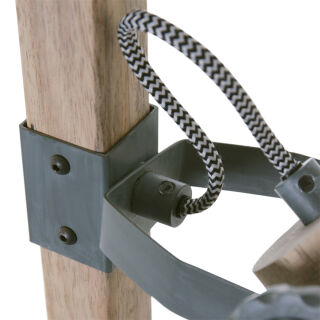 Steinhauer Mexlite Retro Holzstehleuchte Gearwood grau