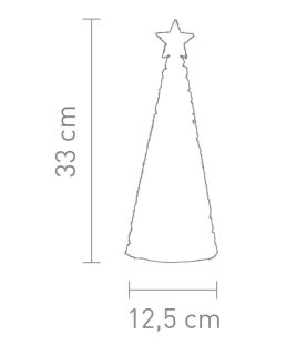 Sompex Weihnachtsbaum Tischleuchte Glamor silber Batteriebetrieben 33 cm