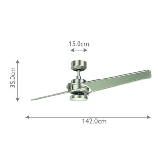Design Deckenventilator Xety 142 cm LED dimmbar Nickel