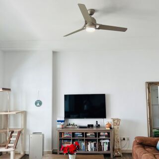 Design Deckenventilator Zeus 152 cm LED dimmbar Nickel