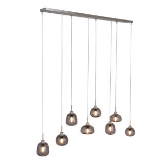 Steinhauer Bollique Pendelleuchte Rauchglas stahl 8 flammig