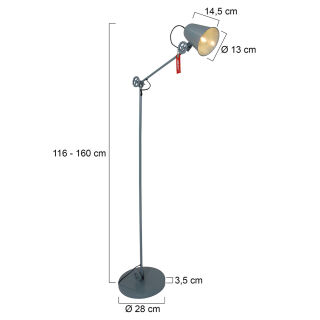Steinhauer Stehleuchte Dolphin grün-blau