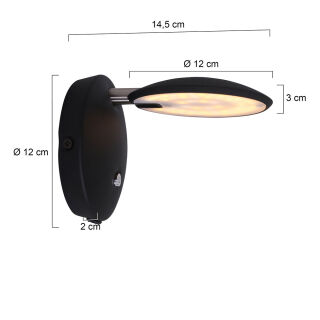Steinhauer Wandleuchte Zenith LED schwarz