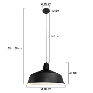 Steinhauer Pendelleuchte Mexlite Blackmoon schwarz