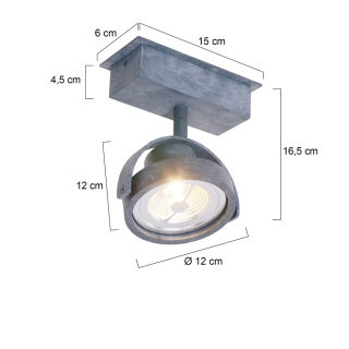Steinhauer 1-fach Deckenspot Lenox LED grau