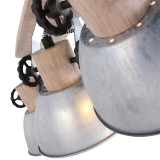 Steinhauer 3-fach Deckenspot Mexlite Gearwood nickel Holz