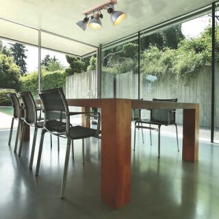 Steinhauer 3-fach Deckenspot Mexlite Gearwood nickel Holz