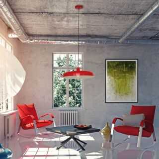 Steinhauer Design Pendelleuchte Krisip rot