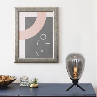 Steinhauer Rauchglas Tischleuchte Reflexion schwarz