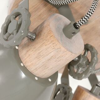 Steinhauer 3-fach Deckenspot Mexlite Gearwood grün Holz