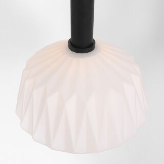 Steinhauer 1-flg. Riffelglas-Pendelleuchte Verre Nervuré schwarz