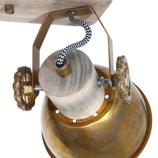 Steinhauer 2-fach Deckenspot Mexlite Gearwood bronze Holz