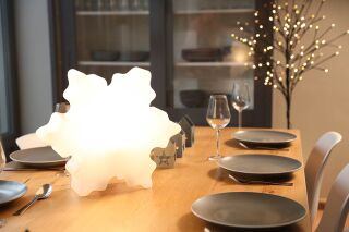 8 Seasons Design Dekoleuchte Shining Crystal 40 cm weiß