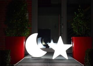 8 Seasons Design Dekoleuchte Shining Moon LED RGB 60 cm weiß