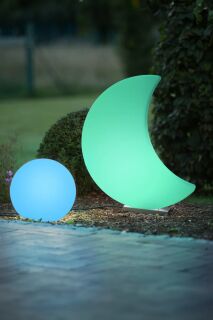 8 Seasons Design Dekoleuchte Shining Moon LED RGB 60 cm weiß