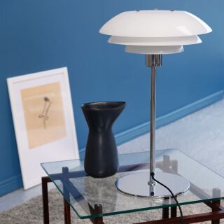Dyberg Larsen DL31 Tischleuchte opal chrom
