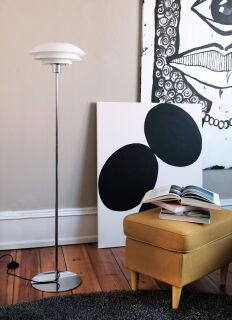 Dyberg Larsen DL31 Stehleuchte opal chrom