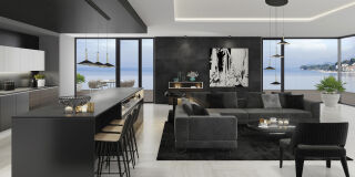 Mantra Pendelleuchte Orion 3 flg. LED schwarz