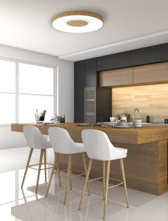 Mantra Deckenleuchte Coin 50 LED Fernbedienung holz