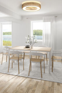 Mantra Kilimanjaro Deckenventilator LED rattan weiß Fernbedienung dimmbar