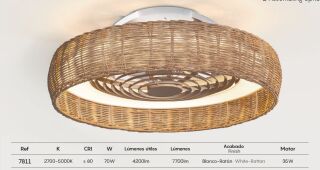 Mantra Kilimanjaro Deckenventilator LED rattan weiß Fernbedienung dimmbar