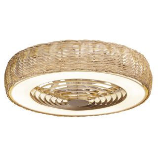 Mantra Kilimanjaro Deckenventilator LED rattan weiß Fernbedienung dimmbar