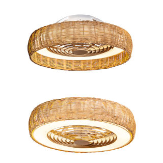 Mantra Kilimanjaro Deckenventilator LED rattan weiß Fernbedienung dimmbar