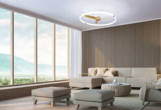 Mantra Nepal Deckenventilator LED Fernbedienung dimmbar weiß buche