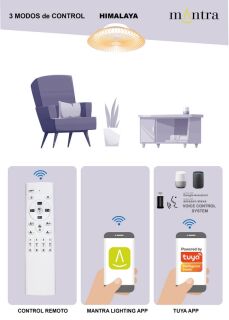 Mantra Himalaya Deckenventilator LED Fernbedienung dimmbar silber