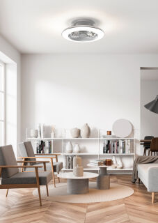 Mantra Alisio mini Deckenventilator LED Fernbedienung dimmbar silber