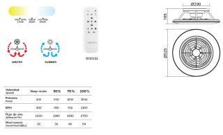 Mantra Alisio mini Deckenventilator LED Fernbedienung dimmbar silber