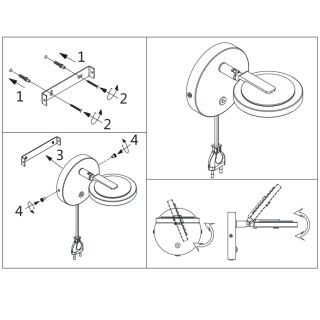 Steinhauer Wandleuchte Turound LED Klarglas schwarz