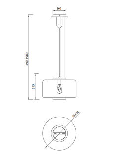 Mantra Jarras Pendelleuchte big kupfer