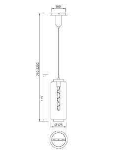 Mantra Jarras Pendelleuchte small chrom graphit