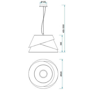 Mantra Alboran Pendelleuchte big weiß