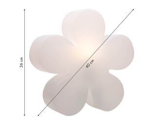 8 Seasons Design Motivleuchte Shining Flower 40 cm weiß