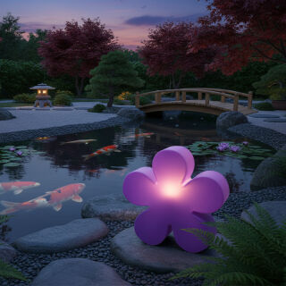 8 Seasons Design Motivleuchte Shining Flower 40 cm lila