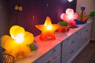 8 Seasons Design Motivleuchte Shining Flower 40 cm orange